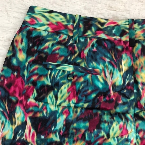 NWT J.Crew Collection Watercolor 100% Silk Shorts green sz 6 - Picture 7 of 9